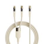 ROCK G20 2 in 1 5A da USB-C/Type-C a USB-C/Type-C+cavo dati di ricarica rapida trasparente a 8 pin, lunghezza: 1,5 m(Beige)
