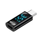 Adattatore di ricarica da 35 W di tipo C maschio a 8 pin femmina con display digitale (nero)