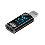 Adattatore di ricarica da 8 pin maschio a tipo C femmina da 35 W con display digitale (nero)