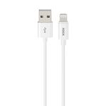 Cavo dati USB di ricarica rapida serie ROCK P8 Prime da 1 m, interfaccia: 2,4 A 8 pin (bianco)