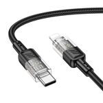 hoco U129 Spirit 1,2 m PD27W Cavo dati di ricarica trasparente da USB-C / Type-C a 8 pin (nero)