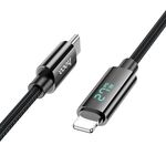 hoco U125 Benefit Cavo dati di ricarica rapida da tipo C a 8 pin PD da 1,2 m con display (nero)