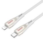 hoco U133 Cavo dati di ricarica rapida PD intrecciato da tipo C / USB-C a 8 pin, lunghezza: 1,2 m (grigio)