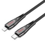 hoco U133 Cavo dati di ricarica rapida PD intrecciato da tipo C / USB-C a 8 pin, lunghezza: 1,2 m (nero)
