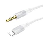 Cavo audio Borofone BL19 AUX Creator, cavo da 3,5 mm a 8 pin (bianco)