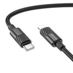 Borofone BX106 Cavo dati a ricarica rapida da USB-C/Tipo-C a 8 pin da 27 W, lunghezza: 1 m (nero)
