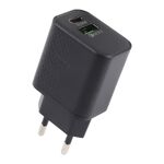 LZ-105A+C PD 20W USB-C/Type-C+QC 3.0 Porte USB Caricatore da viaggio con motivo a punti, spina europea (nero)