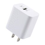 LZ-105A+C PD 20W USB-C/Type-C+QC 3.0 Porte USB Caricatore da viaggio con motivo a punti, spina americana (bianco)