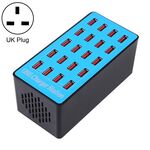 WLX-A5+ 100 W 20 porte USB Stazione di ricarica Caricabatterie intelligente assegnato automaticamente con indicatore LED di alimentazione, spina UK