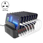 YFY-A55 Stazione di ricarica intelligente da 150 W, 16 porte USB, con supporto per telefono e tablet