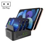 YFY-A54 Stazione di ricarica intelligente USB + Type-C da 100 W a 5 porte con supporto per telefono e tablet, presa EU