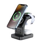 YP-HY05 15W 5 in 1 caricatore wireless multifunzionale magnetico con orologio (nero)
