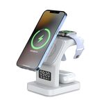YP-HY05 15W 5 in 1 caricatore wireless multifunzionale magnetico con orologio (bianco)
