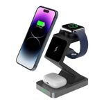 Caricabatterie wireless magnetico X3 15W 3 in 1 per iPhone, Apple Watch, AirPods (nero)