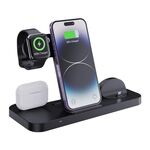 Caricabatterie wireless verticale pieghevole multifunzionale 6 in 1 (nero)