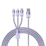 Baseus StarSpeed 3.5A USB a 8 pin + Type-C + Micro USB 3 in 1 Cavo dati di ricarica rapida, lunghezza: 1,2 m (viola)