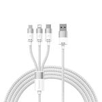 Baseus StarSpeed 3.5A USB a 8 pin + Type-C + Micro USB 3 in 1 Cavo dati di ricarica rapida, lunghezza: 1,2 m (bianco)
