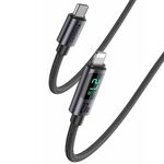 Cavo dati di ricarica per display digitale Yesido CA157 PD27W da USB-C / Type-C a 8 pin, lunghezza cavo: 1,2 m (nero)