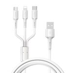 Yesido CA41 3.5A USB a 8 pin + Micro USB + cavo di ricarica USB-C / Type-C, lunghezza: 1 m (bianco)