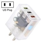 Caricatore trasparente a tre USB da 2 A, specifica: spina americana