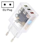 Caricatore trasparente a tre USB da 2 A, specifica: spina europea