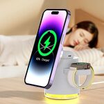 Caricabatterie wireless magnetico pieghevole multifunzionale C16 15W 4 in 1 (bianco)