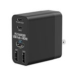 Caricabatterie X8H 60W Type-C + USB + HDMI HUB PD, spina USA