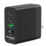 A3B Uscita 65 W USB-C / Tipo-C x 2 + Caricatore USB HUB PD, spina USA