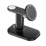 JJT-A70 Supporto di ricarica wireless magnetico multifunzione 3 in 1 da 15 W (nero)