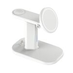JJT-A70 Supporto di ricarica wireless magnetico multifunzione 3 in 1 da 15 W (bianco)