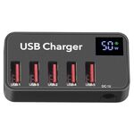 988A Multi-funzione DC 12V 5 porte Caricabatterie rapido con display digitale USB