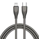 ENKAY ENK-CB128 PD 27W Tipo-C a 8 pin Cavo dati per ricarica rapida con molla in acciaio al carbonio, lunghezza: 1 m (nero)