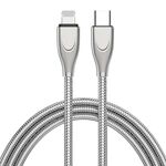 ENKAY ENK-CB128 PD 27W Tipo-C a 8 pin Cavo dati per ricarica rapida con molla in acciaio al carbonio, lunghezza: 2 m (argento)