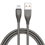 ENKAY ENK-CB131 USB a molla per tubo in acciaio al carbonio a 8 pin Cavo dati di ricarica rapida da 2,4 A, lunghezza: 2 m (nero)