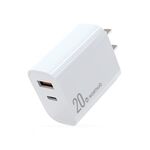 NORTHJO NOPD2002 PD20W USB-C/Type-C + QC 3.0 Caricatore rapido USB a doppia porta, spina USA (bianco)