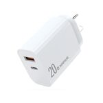 NORTHJO NOPD2002 PD20W USB-C/Type-C + QC 3.0 Caricatore rapido USB a doppia porta, spina AU (bianca)