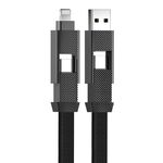 ENKAY ENK-CB134 4-in-1 60W USB-A / Tipo-C a 8 pin / Tipo-C Cavo dati di ricarica rapida magnetico intrecciato in nylon, lunghezza cavo: 0,15 m