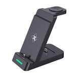 B20 18W 3 in 1 Base di ricarica per caricabatterie wireless per iPhone Apple Watch Series (nero)