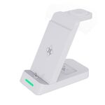 B20 18W 3 in 1 Dock di ricarica per caricabatterie wireless per iPhone Apple Watch Series (bianco)