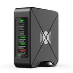 PD-75 Desktop PD Type-C USB QC 3.0 Stazione di ricarica rapida per telefoni cellulari Caricabatterie wireless multifunzionale (spina UE)