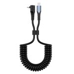 ENKAY PD 27W Tipo-C a 8 pin 3A Cavo dati a molla di espansione a gomito a spirale per ricarica rapida, lunghezza: 1,5 m