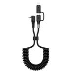 ENKAY Tipo-C a Tipo-C / 8 Pin 3A Cavo dati a molla di espansione a gomito a spirale per ricarica rapida, lunghezza: 1,5 m