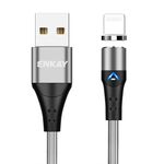 ENKAY Cavo dati di ricarica rapida da USB a 8 pin da USB 3A con luce a LED, lunghezza: 1 m (argento)