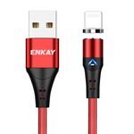 ENKAY Cavo dati di ricarica rapida da USB a 8 pin da USB 3A con luce a LED, lunghezza: 1 m (rosso)