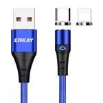 ENKAY 2 in 1 3A USB a 8 pin + cavo dati di ricarica rapida magnetica di tipo C, lunghezza: 1 m (blu)