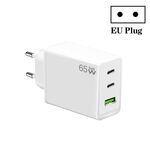 GaN PD65W Type-C x 2 + adattatore per laptop USB 3.0, spina europea (bianco)