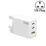 GaN PD65W Type-C x 2 + adattatore per laptop USB 3.0, spina europea (bianco)