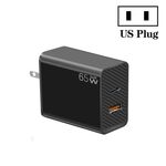 Caricabatterie rapido GaN PD48W Type-C PD3.0 + USB 3.0 ， Spina USA (nero)