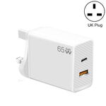 Adattatore per notebook GaN PD48W Type-C PD3.0 + USB 3.0 ， spina UK (bianca)