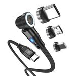 ENKAY PD60W Tipo-C a Tipo-C / 8 Pin / Micro USB Magnetico 540 Gradi Rotante Cavo di Ricarica Veloce, Lunghezza: 2m (Nero)